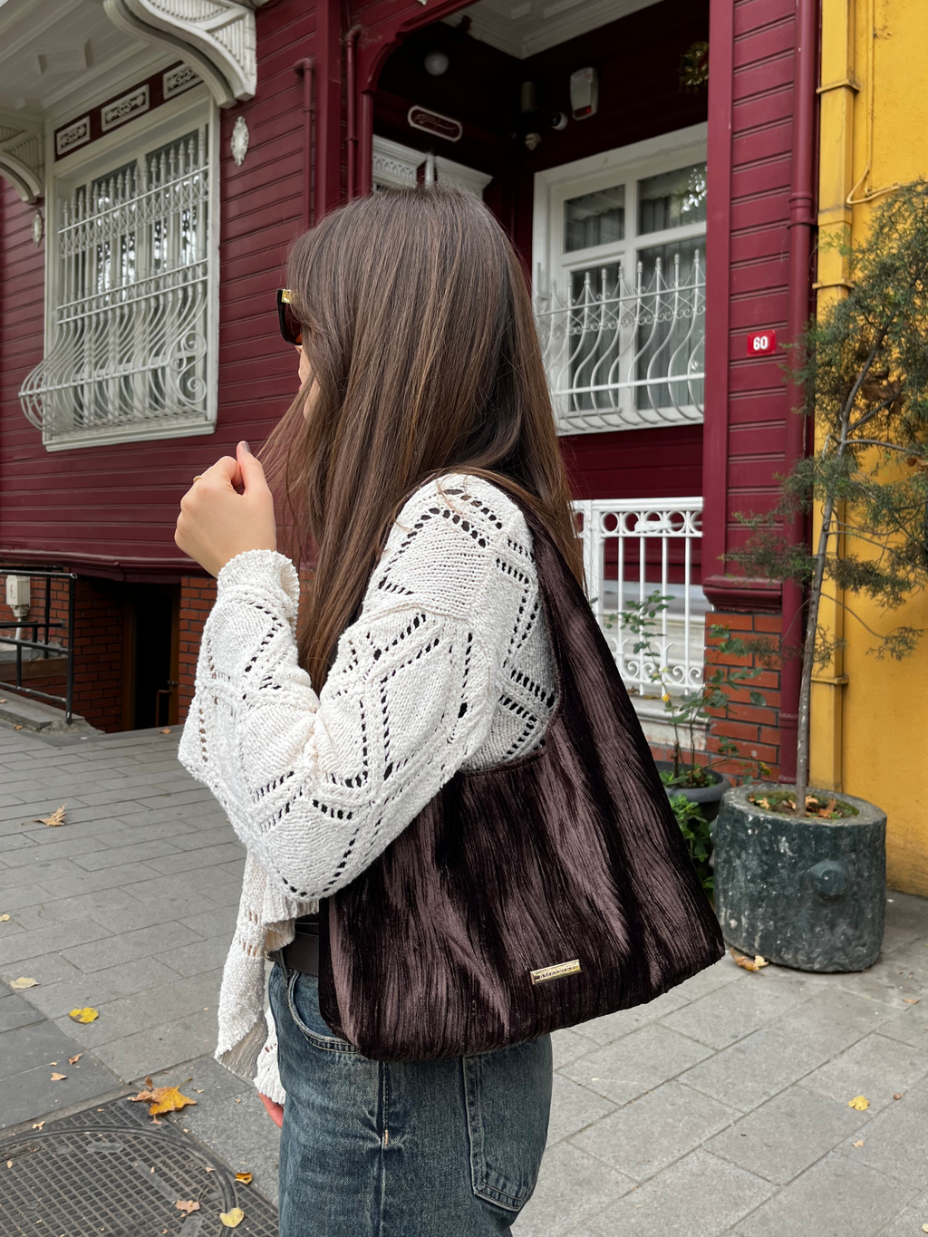 Rome | Velvet Hobo Çanta