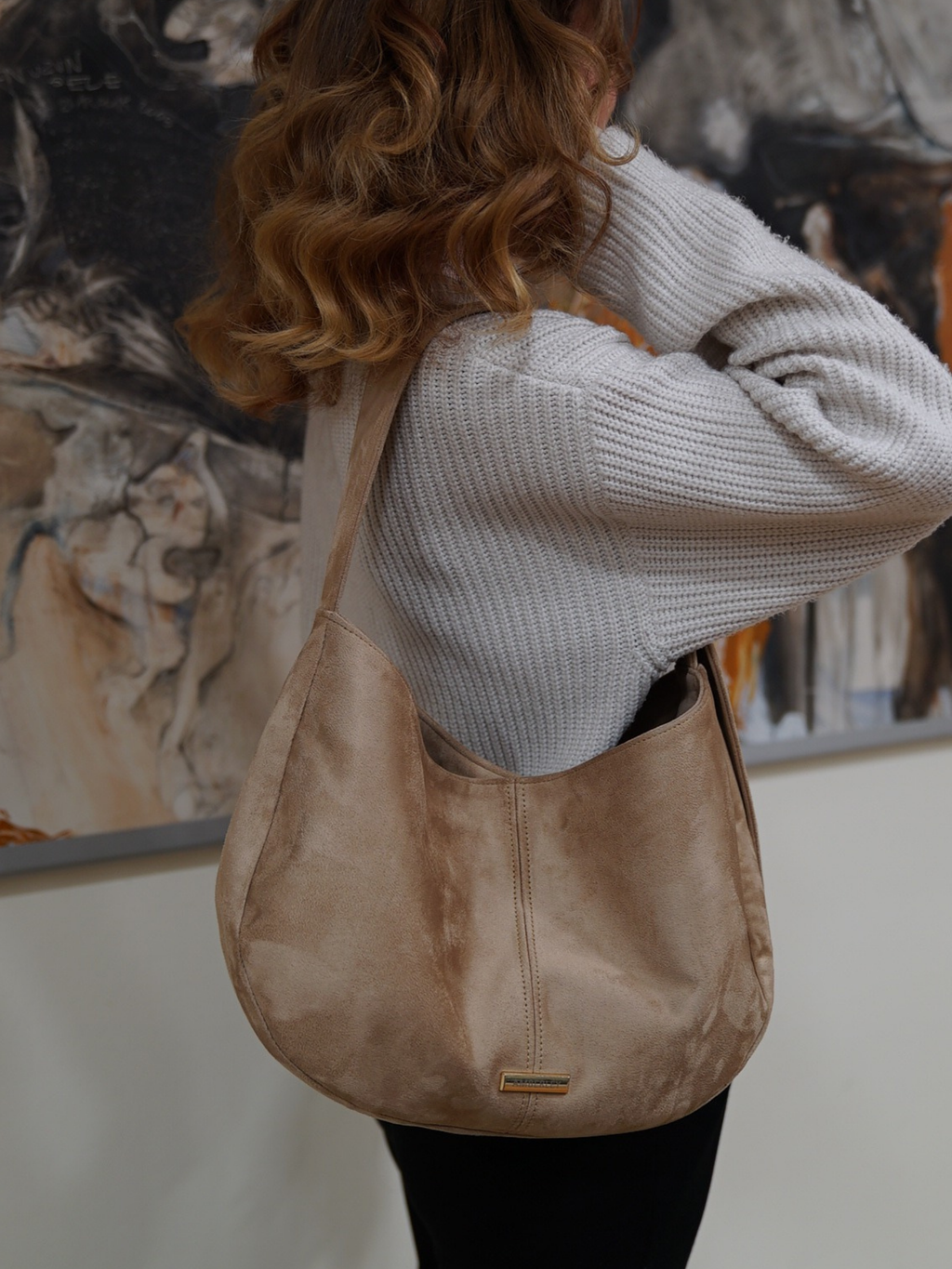 Barcelona | Latte Vegan Süet Çanta