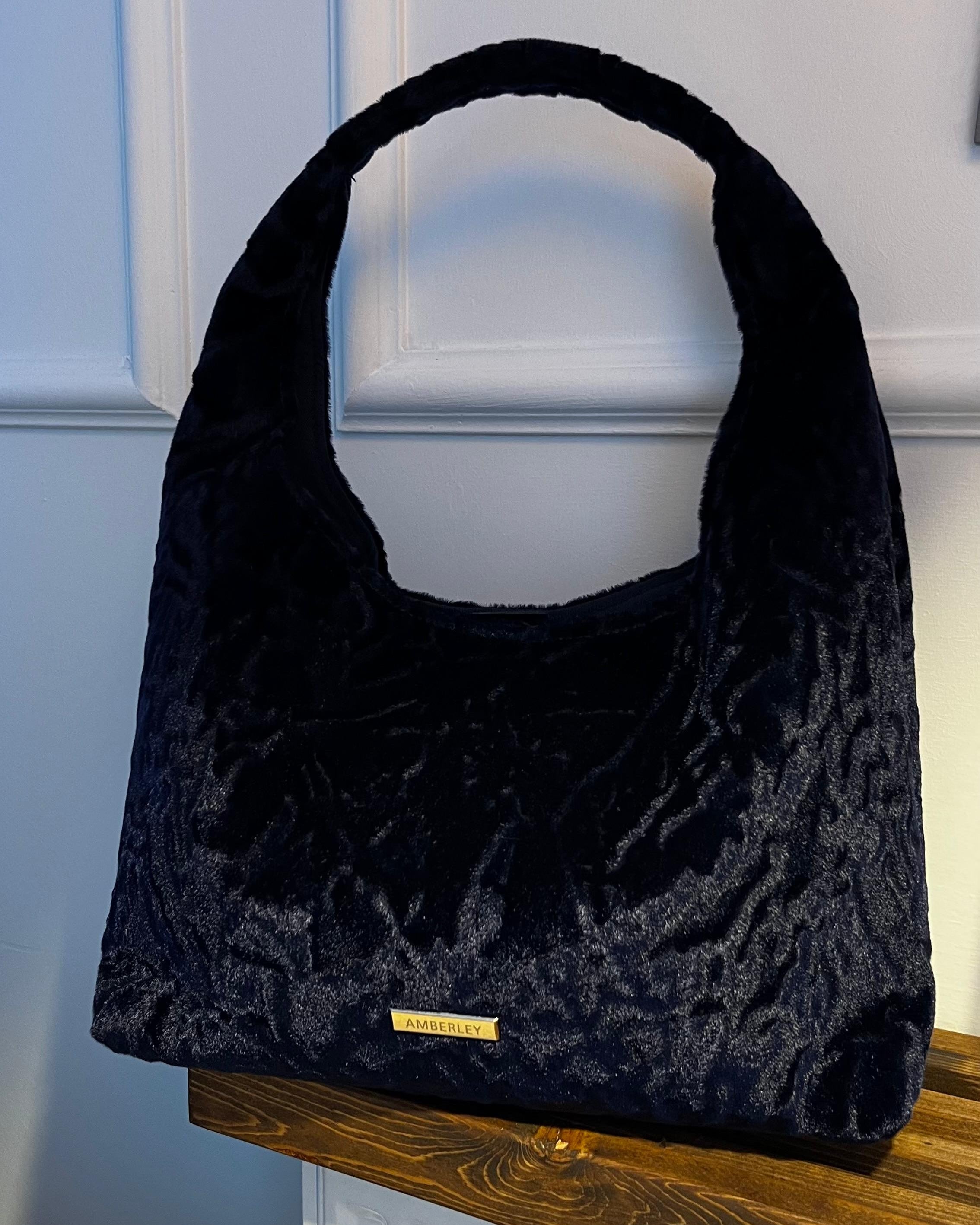 Rome | Velvet Gece Mavisi Hobo Çanta