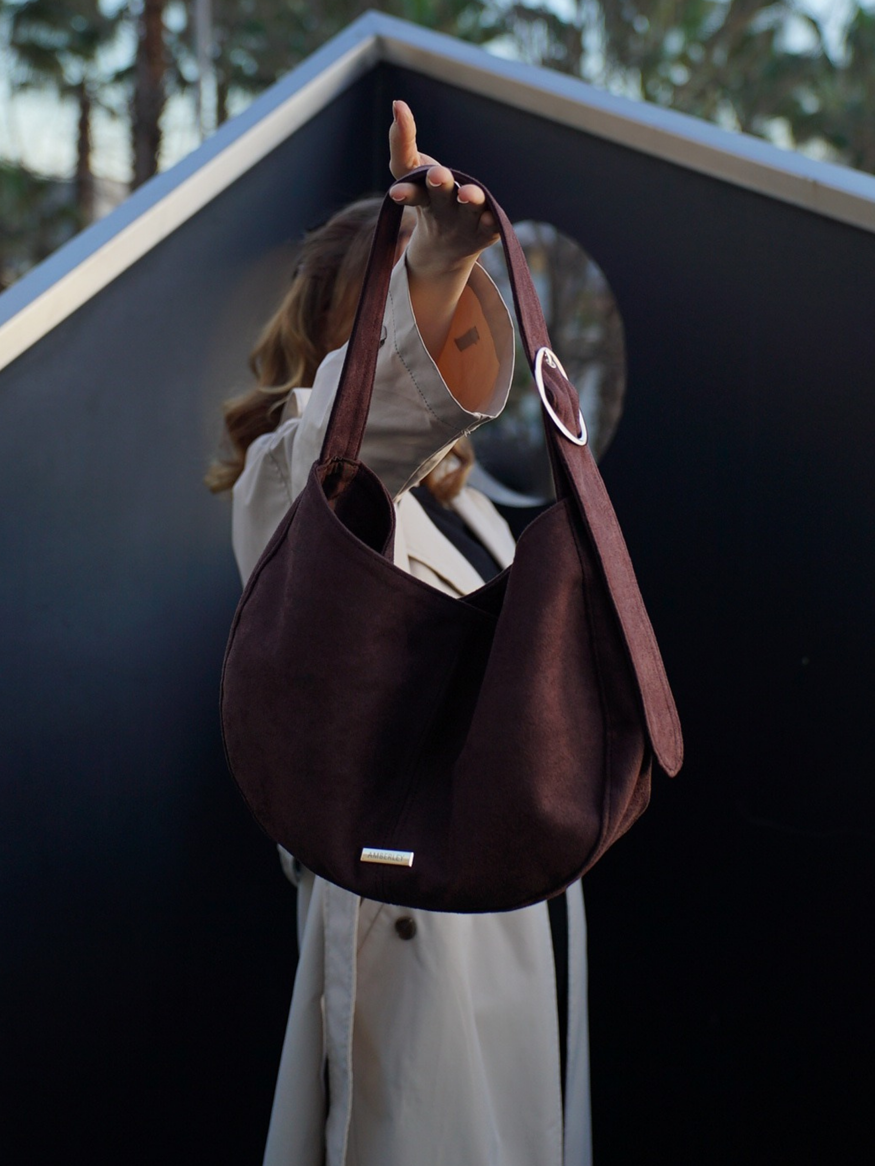 Barcelona | Çikolata Vegan Süet Çanta