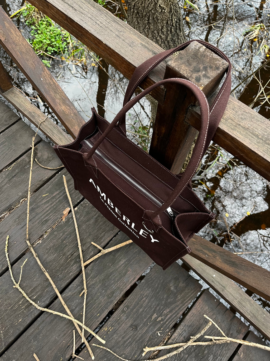 Nice | Kanvas & Süet Kahverengi Tote Çanta