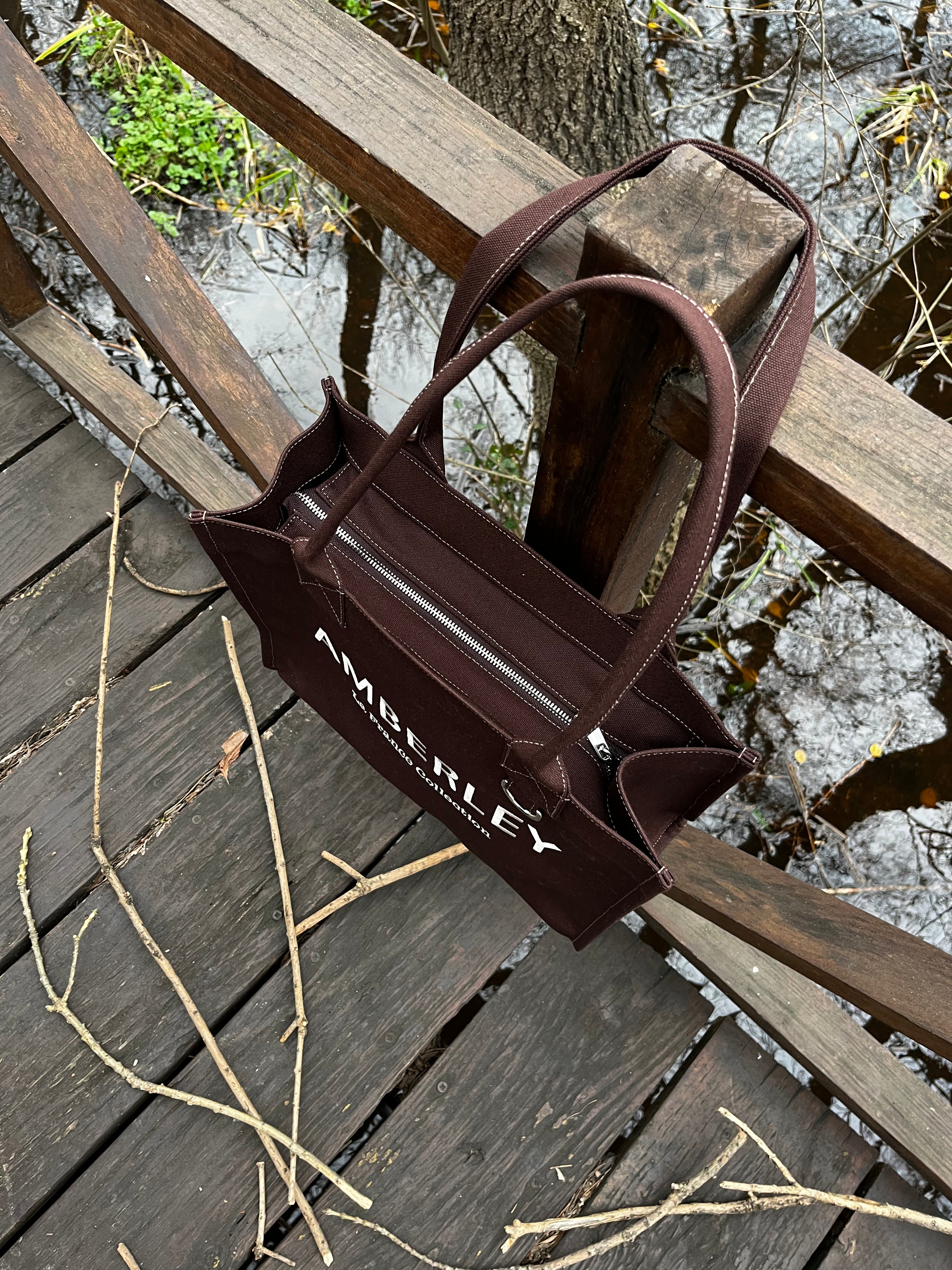 Nice | Kanvas & Süet Kahverengi Tote Çanta