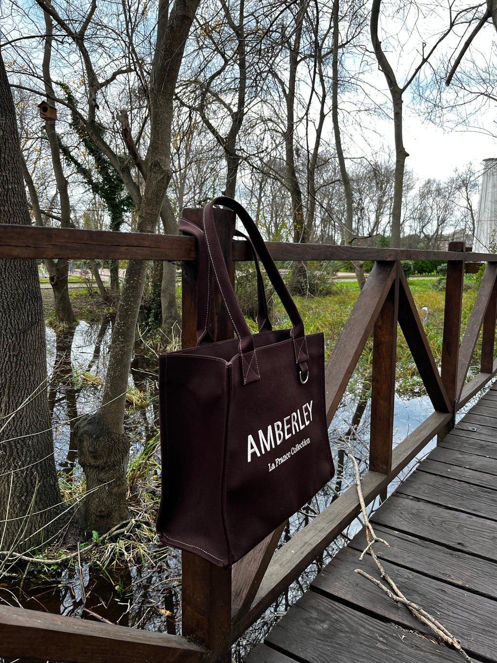 Nice | Kanvas & Süet Kahverengi Tote Çanta