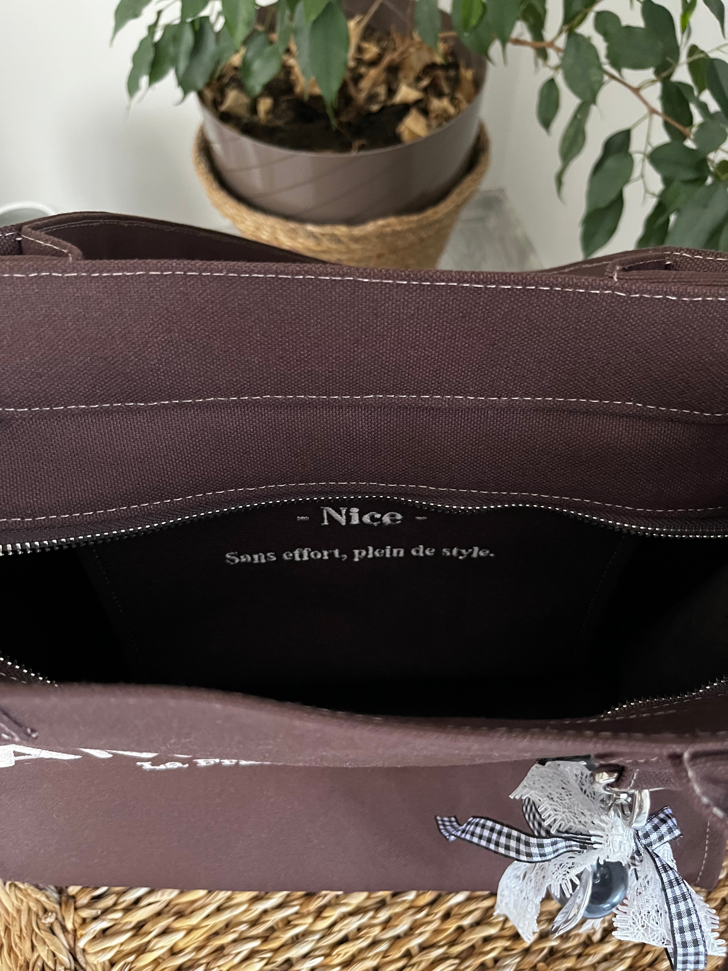 Nice | Kanvas & Süet Kahverengi Tote Çanta