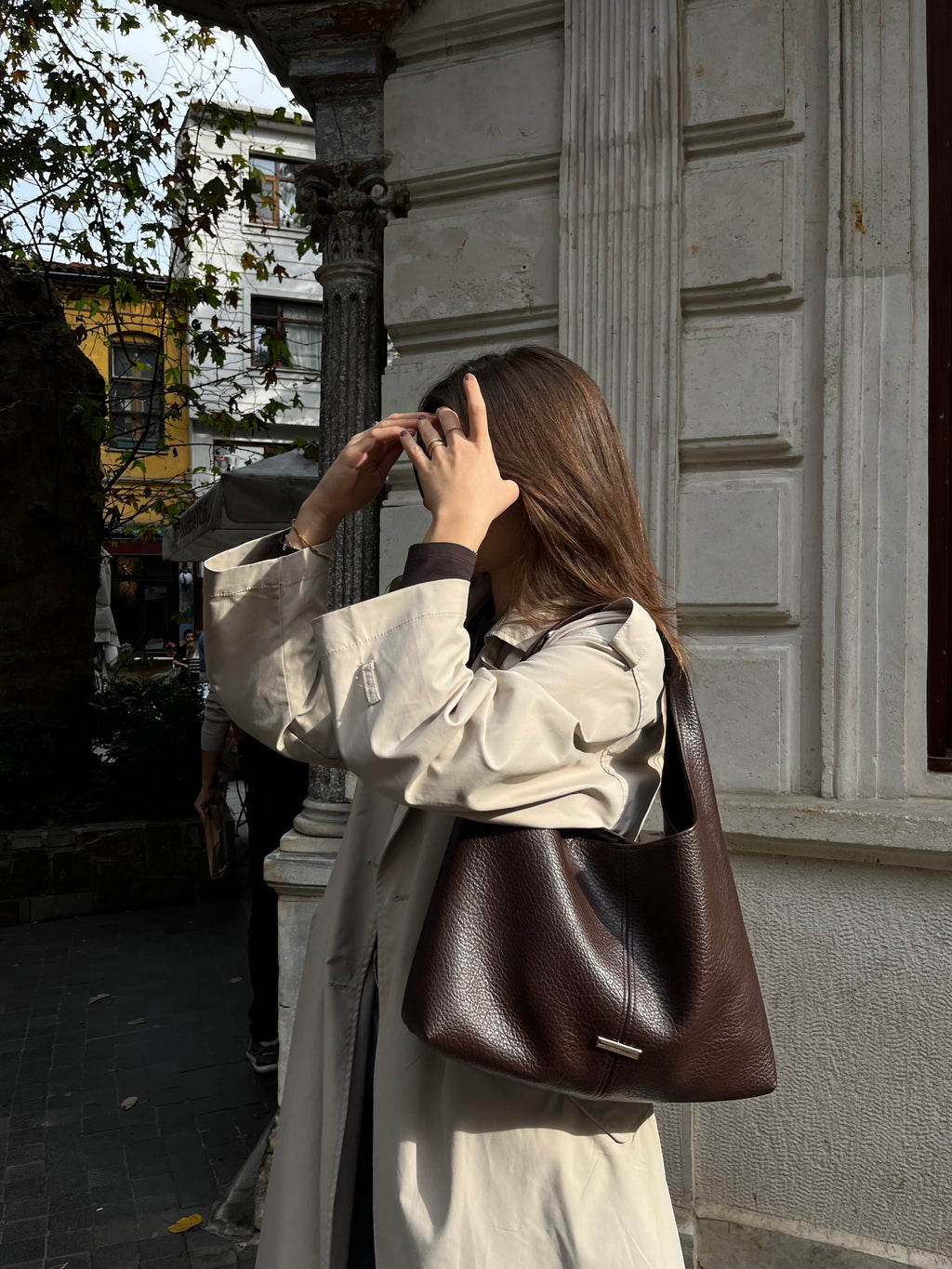 Rome | Kahve Vegan Deri Çanta