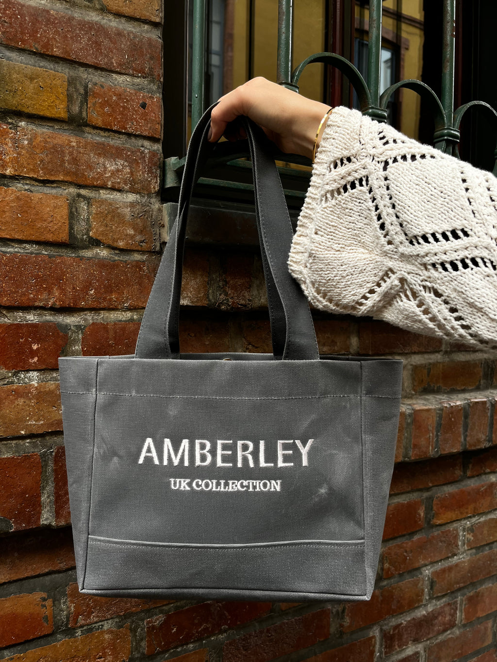 London | Gri Tote Çanta Mini