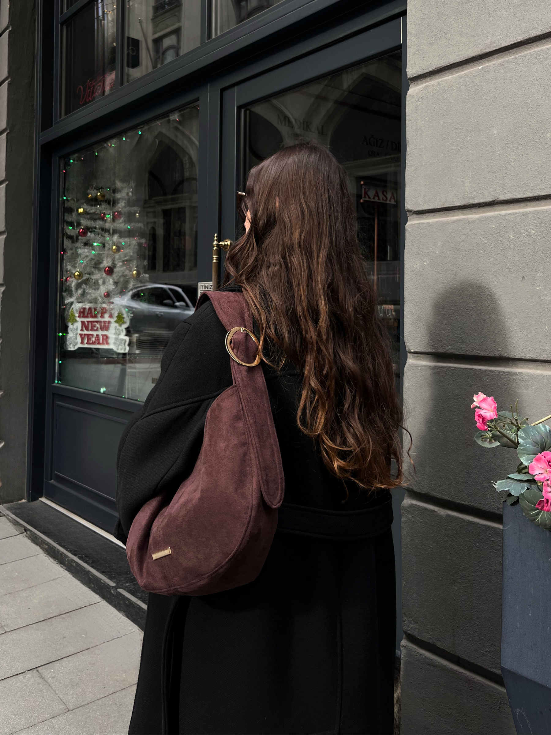 Barcelona | Çikolata Vegan Süet Çanta