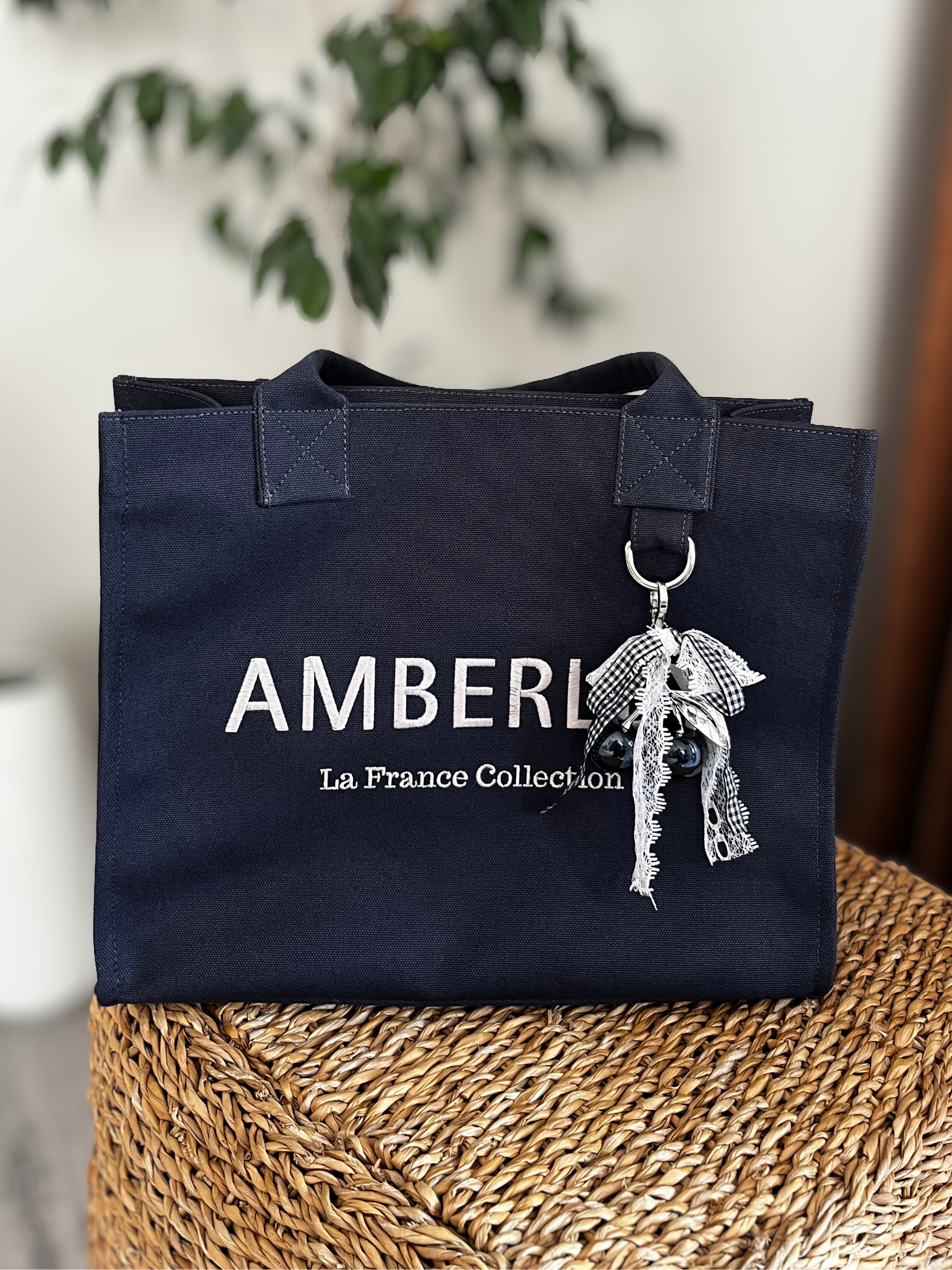 Nice | Kanvas & Süet Gece Mavisi Tote Çanta