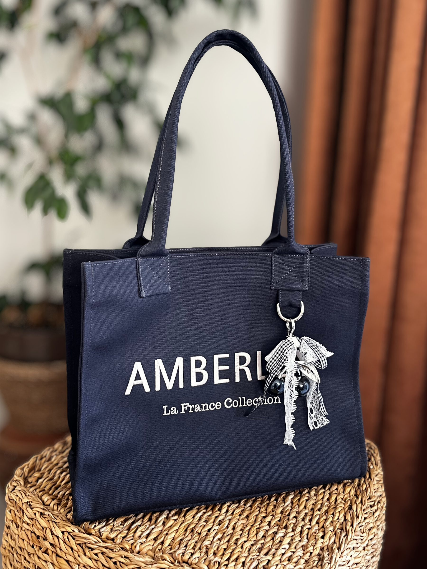 Nice | Kanvas & Süet Gece Mavisi Tote Çanta