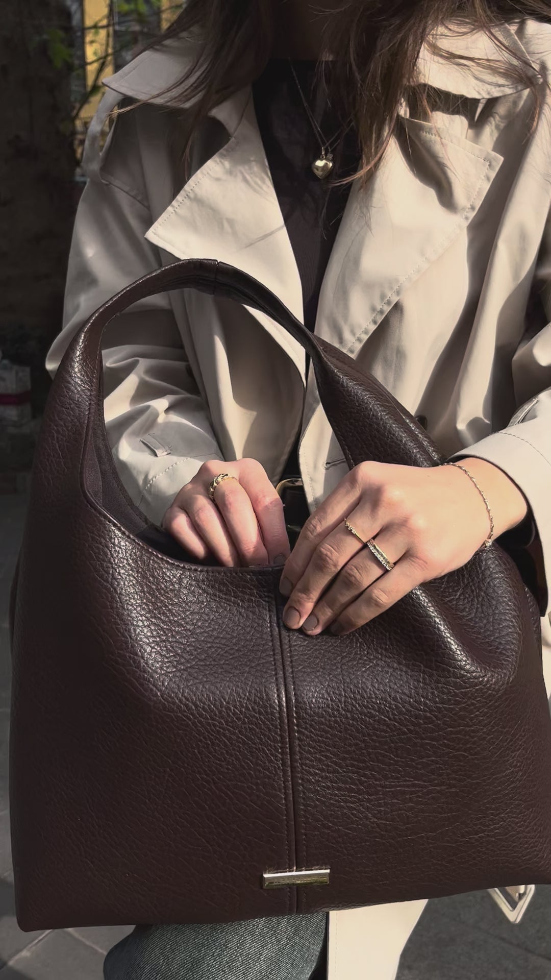 Rome | Kahve Vegan Deri Çanta